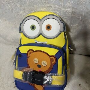 LOUNGEFLY CROSSBUDDIES MINIONS (BOB WITH TEDDY BEAR) BAG Lot New With Tags